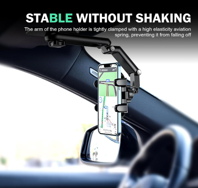 Sun Visor Phone Holder — Foldable 360° Car Mount (4.7–6.7″)