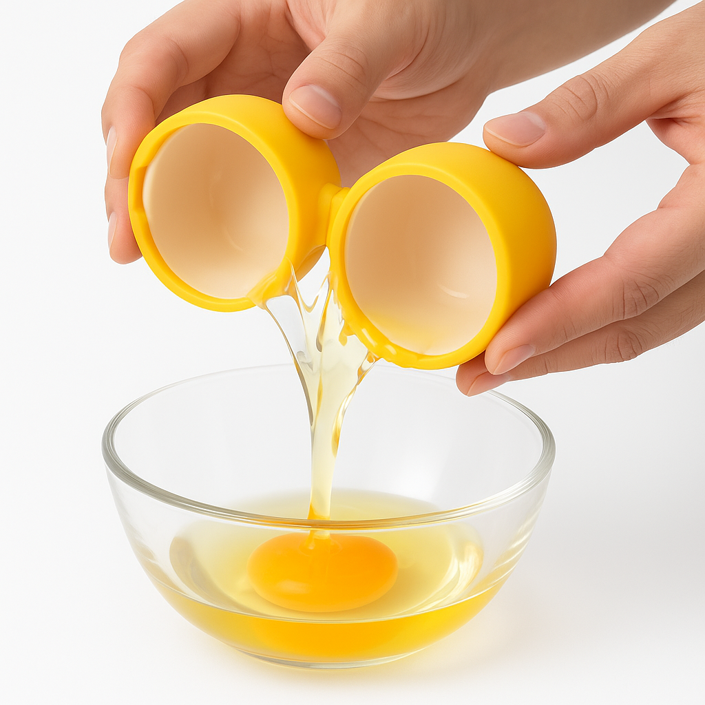 Egg Cracker Tool – Mess-Free Eggshell Opener for Perfect Cracks (Yellow / Orange / Pink)