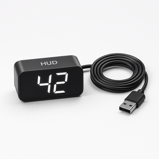 GPS Head-Up Display (HUD) – Plug & Play Digital Speedometer w/ Overspeed Alarm (2.5")