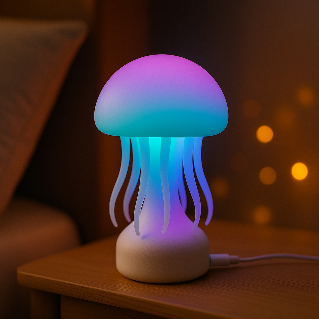 Jellyfish RGB Night Light – Gradient Ambient Lamp (Dimmable, USB)