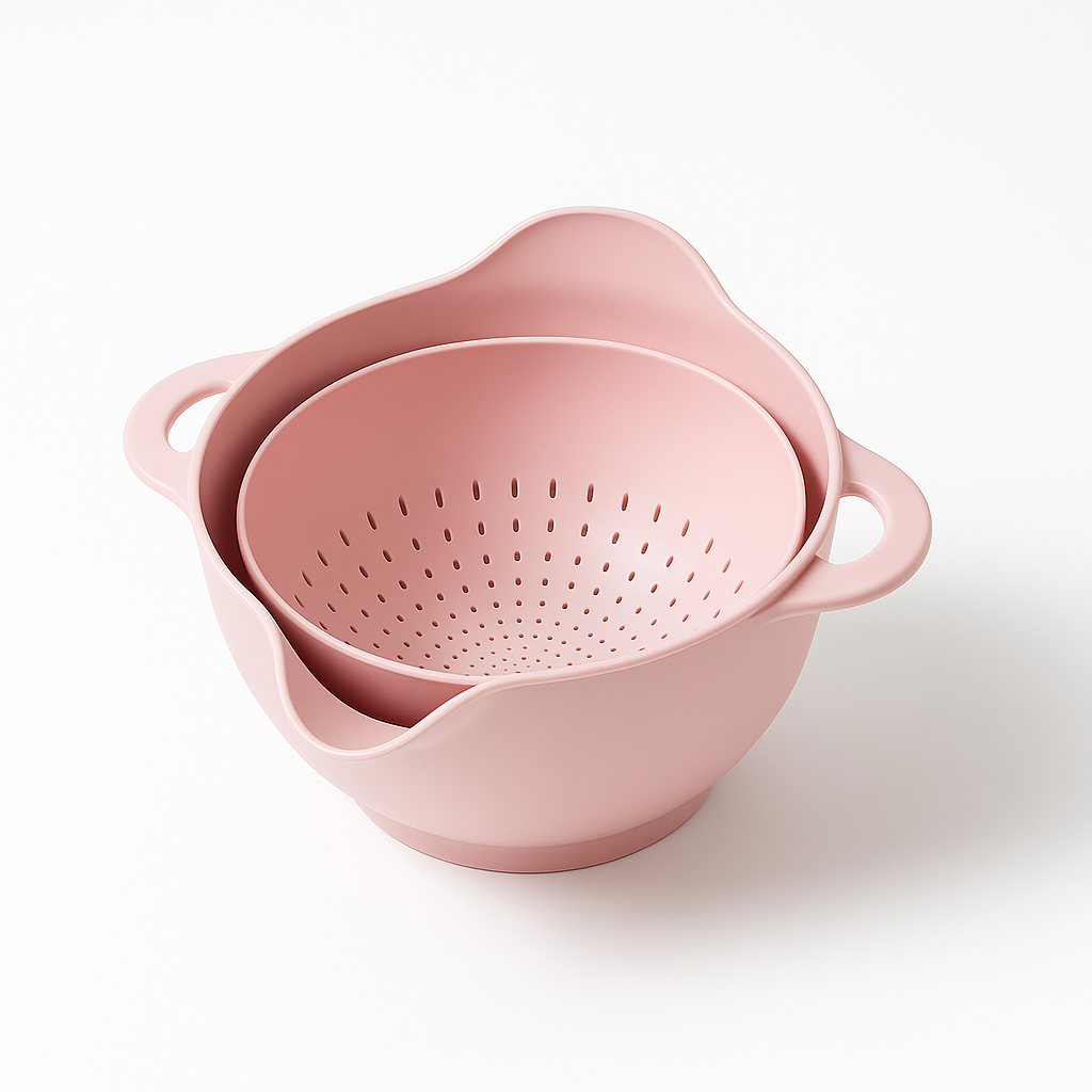 2-in-1 Rinse & Drain Bowl – Tilt Colander for Fast Washing (Fruit & Veg)