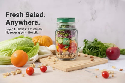 FreshLock Jar™ – On-The-Go Leak-Proof Salad Jar