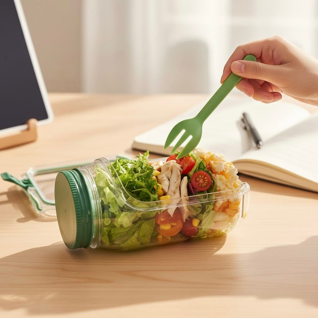 FreshLock Jar™ – On-The-Go Leak-Proof Salad Jar